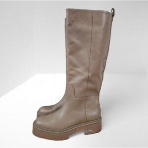 Sam Edelman Boot Larina Waterproof Womens Shoe Sesame Tan Leather Size 10